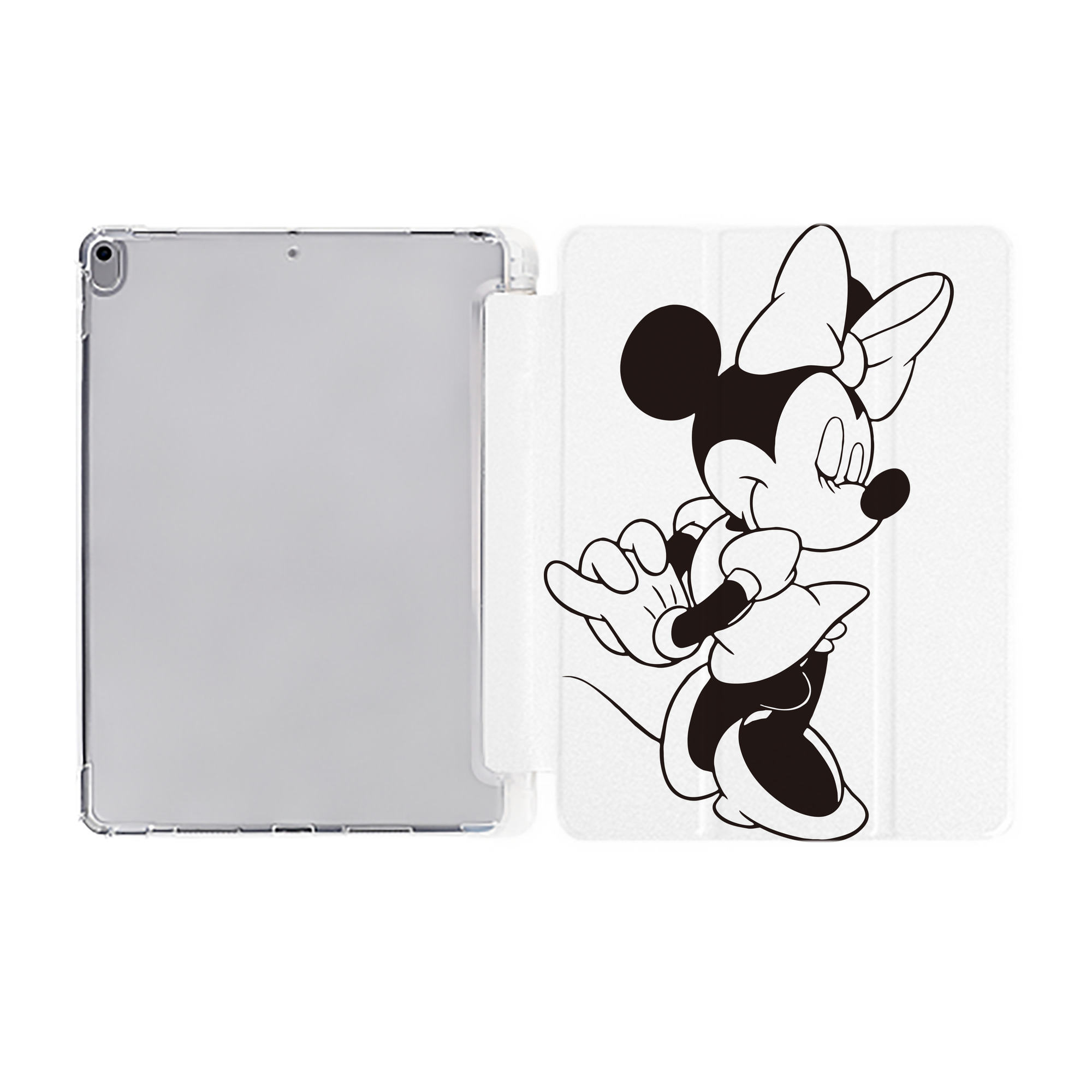 （画像用） ミッキーマウス Mickey Mouse IPad ケース ペン収納付き 三つ折りスタンド PUレザー×シリコン 対応機種9.5/10.5/10.9インチ